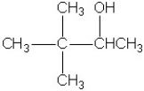 Which molecule shown is a secondary alcohol? A)    B)    C)    D)   