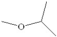 What is the systematic name of the following compound?   A) 2-methoxy propane B) 2-ethoxy propane C) ethyl methyl ether D) diethyl ether