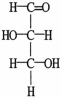 Which molecule shown is d-glyceraldehyde? A)    B)    C)    D)    E)   
