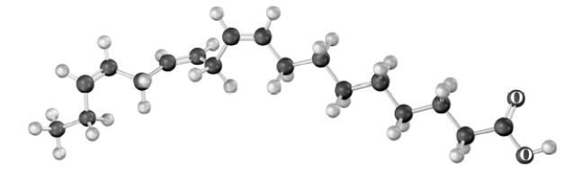 Examine the following structure.Atoms other than carbon and hydrogen are labeled.   Which of the following does not characterize this structure? A) Polyunsaturated fatty acid B) Cis fatty acid C) Omega-6 fatty acid D) Essential in the human diet E) All of the above characterize this structure.