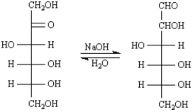 Fructose reduces Tollens' reagent even though it contains no aldehyde group.This occurs because fructose is readily isomerized to an aldose in basic solution.Write the complete stepwise mechanism for the base-catalyzed isomerization of fructose to an aldohexose.Show all intermediate structures and all electron flow with arrows.  