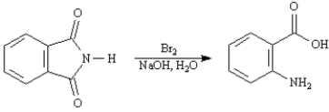 Exhibit 24-4 Refer to the reaction below to answer the following question(s) :   -Refer to Exhibit 24-4.This reaction is an example of: A) a Curtius rearrangement B) a Hofmann elimination reaction C) a Gabriel synthesis D) a Hofmann rearrangement