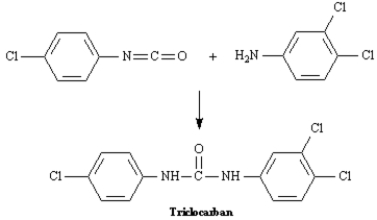 Exhibit 24-8 Refer to the data below to answer the following question(s): Triclocarban is a disinfectant prepared from 3,4-dichloroaniline and 4-chlorophenylisocyanate.   -Refer to Exhibit 24-8.Prepare 3,4-dichloroaniline from benzene.  