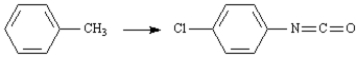 Exhibit 24-8 Refer to the data below to answer the following question(s): Triclocarban is a disinfectant prepared from 3,4-dichloroaniline and 4-chlorophenylisocyanate.   -Refer to Exhibit 24-8.Prepare 4-chlorophenylisocyanate from toluene.  