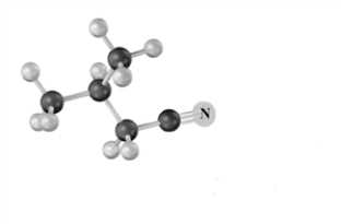 Draw the product of the reaction of the following substance with 1) LiAlH<sub>4</sub> in ether,2) H<sub>2</sub>O.From what alkyl bromide could this substance be produced when reacted with NaCN? Atoms other than carbon and hydrogen are labeled.  