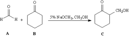 Exhibit 23-5 Consider the reaction below to answer the following question(s) .   -Refer to Exhibit 23-5.This reaction is an example of: A) a mixed Claisen condensation. B) a Dieckman condensation. C) a Michael reaction. D) a mixed aldol reaction.