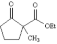 Exhibit 23-8 Consider the compound 2-methyl-2-carboethoxycyclopentanone,whose structure is shown below,to answer the following question(s).   -Refer to Exhibit 23-8.When 2-methyl-2-carboethoxycyclopentanone is treated with sodium ethoxide in ethanol solution followed by a mild aqueous acid work-up,5-methyl-2-carboethoxycyclopentanone is isolated as the major product.This reaction proceeds by a reverse Claisen condensation mechanism followed by a recyclization.On the structures provided below,show electron flow with arrows in this interesting reaction.  