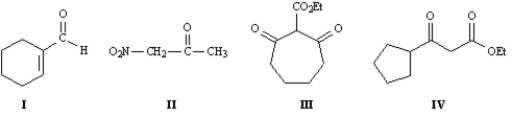 Exhibit 22-1 Refer to the compounds below to answer the following question(s):   -Refer to Exhibit 22-1.Draw the structures for all enols of Compound I.
