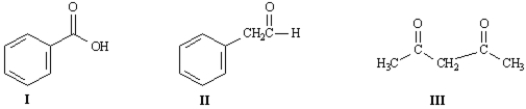 Exhibit 22-2 Consider the structures below to answer the following question(s).   -Refer to Exhibit 22-2.Indicate the most acidic hydrogens in each of the molecules.