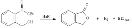 Exhibit 21-3 Consider the reaction below to answer the following question(s) :   -Refer to Exhibit 21-3.This reaction is an example of: A) an intermolecular nucleophilic acyl substitution reaction B) an intramolecular nucleophilic acyl substitution reaction C) an intermolecular S<sub>N</sub>2 reaction D) an intramolecular S<sub>N</sub>2 reaction