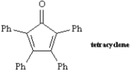Tetracyclone is often used to trap benzynes as Diels-Alder adducts.What is the structure of the Diels-Alder adduct that results when benzyne is trapped by tetracyclone?  