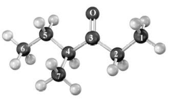 Consider the following structure.Atoms other than carbon and hydrogen are labeled.The carbon atoms are designated by numbers.   Which carbon atom(s)  will produce a signal in a DEPT-90 spectrum? A) 1,6 and 7 B) 2 and 5 C) 3 D) 4 E) All will produce a signal.
