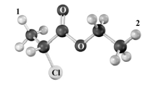 Identify the two numbered hydrogen atoms as:   A) unrelated B) homotopic C) enantiotopic D) diastereotopic