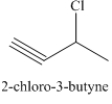 ​What would be the approximate positions at which you would expect 2-chloro-3-butyne to show <sup>13</sup>C NMR absorptions?  