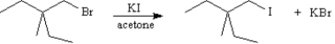 Exhibit 11-4 Consider the pair of reactions below to answer the following question(s) . -Refer to Exhibit 11-4.Which reaction is faster? A)   or B)  
