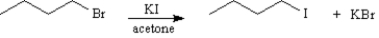 Exhibit 11-4 Consider the pair of reactions below to answer the following question(s) . -Refer to Exhibit 11-4.Which reaction is faster? A) or B)