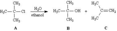 Exhibit 11-6 Consider the reaction below to answer the following question(s) .   -Refer to Exhibit 11-6.Compound C is the: A) S<sub>N</sub>2 product B) S<sub>N</sub>1 product C) E2 product D) E1 product