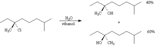 Exhibit 11-9 Consider the reaction below to answer the following question(s).   -Refer to Exhibit 11-9.Write the complete stepwise mechanism for this reaction.Clearly show the formation of both products.Show all electron flow with arrows and draw all intermediate structures.