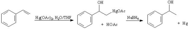 Exhibit 8-2 Consider the reaction sequence below to answer the following question(s): ​   -Refer to Exhibit 8-2.Write the complete reaction mechanism for the first step of this reaction sequence.Show all electron flow with arrows and show all intermediate structures.