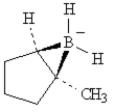 <strong>Exhibit 8-3 Consider the reaction below to answer the following question(s). Alkenes may be hydrated by the hydroboration/oxidation procedure shown. Refer to Exhibit 8-3.The intermediate formed in the first step of this reaction is:</strong> A) B) C) D)