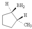 <strong>Exhibit 8-3 Consider the reaction below to answer the following question(s). Alkenes may be hydrated by the hydroboration/oxidation procedure shown. Refer to Exhibit 8-3.The intermediate formed in the first step of this reaction is:</strong> A) B) C) D)