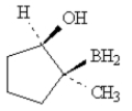 <strong>Exhibit 8-3 Consider the reaction below to answer the following question(s). Alkenes may be hydrated by the hydroboration/oxidation procedure shown. Refer to Exhibit 8-3.The intermediate formed in the first step of this reaction is:</strong> A) B) C) D)