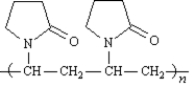 Povidone is produced commercially as a series of products having mean molecular weights ranging from about 10,000 to 700,000.Complexed with iodine,povidone yields an iodophor,marketed under the tradename Betadine,which is used as a topical anti-infective.   Identify the monomer unit(s) in povidone.