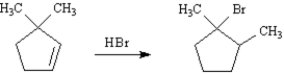 Write the complete stepwise mechanism for the following reaction.Show all intermediate structures and all electron flow with arrows.  