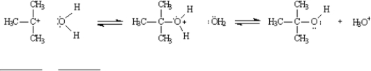 Exhibit 6-10 Consider the reaction of 2-bromo-2-methylpropane with water,shown below,to answer the following question(s) . ​   ​ Diagram 1: The first step of this reaction is shown below. ​   Diagram 2: The second and third steps of the reaction are shown below. ​   -Refer to Exhibit 6-10.The reaction in Diagram 2 is an example of: A) a pericyclic reaction. B) a radical reaction. C) a concerted reaction. D) a stepwise reaction.
