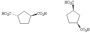 Exhibit 5-5 Label each pair of stereoisomers below as: -_____   A) enantiomers B) diastereomers C) identical Place the letter of the correct answer in the blank to the left of the pair of stereoisomers.
