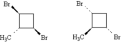 Exhibit 5-5 Label each pair of stereoisomers below as: -_____   A) enantiomers B) diastereomers C) identical Place the letter of the correct answer in the blank to the left of the pair of stereoisomers.