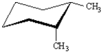 Exhibit 4-2 For each substituted cyclohexane below,draw its ring-flip isomer.Circle the most stable conformation. -Refer to Exhibit 4-2.  