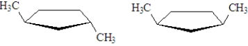 The two structures show below represent:   A) constitutional isomers B) stereoisomers C) cis-trans isomers D) both b and c E) a,b and c