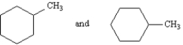Exhibit 3-3 Label the following pairs of compounds as: -_____   A) identical B) constitutional isomers C) neither Place the letter of the correct answer in the blank.