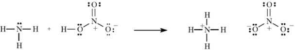 Exhibit 2-8 Consider the reaction below to answer the following question(s).   -Refer to Exhibit 2-8.Label the acid and the base in the reaction.