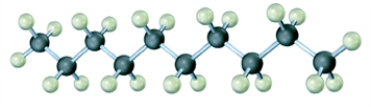 Convert the following molecular model into a condensed structure and a skeletal structure.  