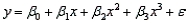 Which of the following best describes the model   ? A)  It is a third-order polynomial model. B)  It is a second-order polynomial model. C)  It is a first-order polynomial model since there is only one independent variable x. D)  It is a quadratic model since the termwill often be dropped out of the model based on sample information.