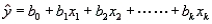 In multiple regression, the prediction equation   is the line that minimizes SSE, the sum of squares of the deviations of the observed values y from the predicted values   .