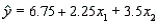 A multiple regression model has the form   . As   increases by one unit, holding   constant, the value of y will increase by 9 units.