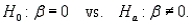 Since p-value = 0.0 < , reject the null hypothesis and conclude that a linear relationship does exist between x and y.