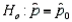 A two-tailed hypothesis test of the population proportion takes the form   vs.  