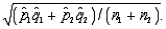 Assume that two independent random samples of sizes   and   have been selected from binomial populations with parameters   and   , respectively. The standard error of the sampling distribution of   (the difference between the sample proportions) can be estimated by  