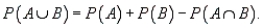 The addition law of probability theory is used to compute the probability for the occurrence of a union of two or more events; namely, given two events A and B,  