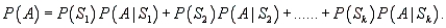 Given a set of events   that are mutually exclusive and exhaustive and an event A, the law of total probability states that P(A) can be expressed as  