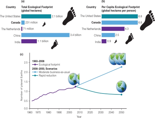 Figure 1-7    -What does the difference in ecological footprint between India and the Netherlands mean?
