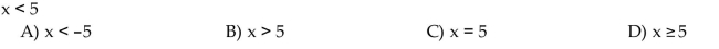 Write a negation of the inequality. Do not use a slash symbol.