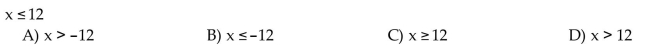 Write a negation of the inequality. Do not use a slash symbol.