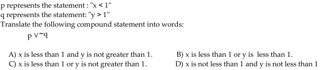 Convert the symbolic compound statement into words.