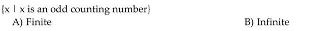 Identify the set as finite or infinite.