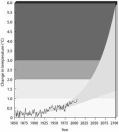   -How much did the surface temperature of the Earth change from 1950 to 2004?